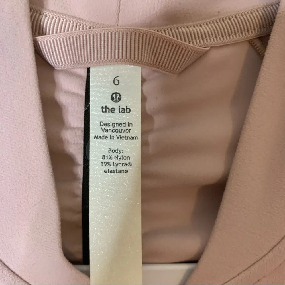Lululemon womens pink the lab essential full zip jacket 6
